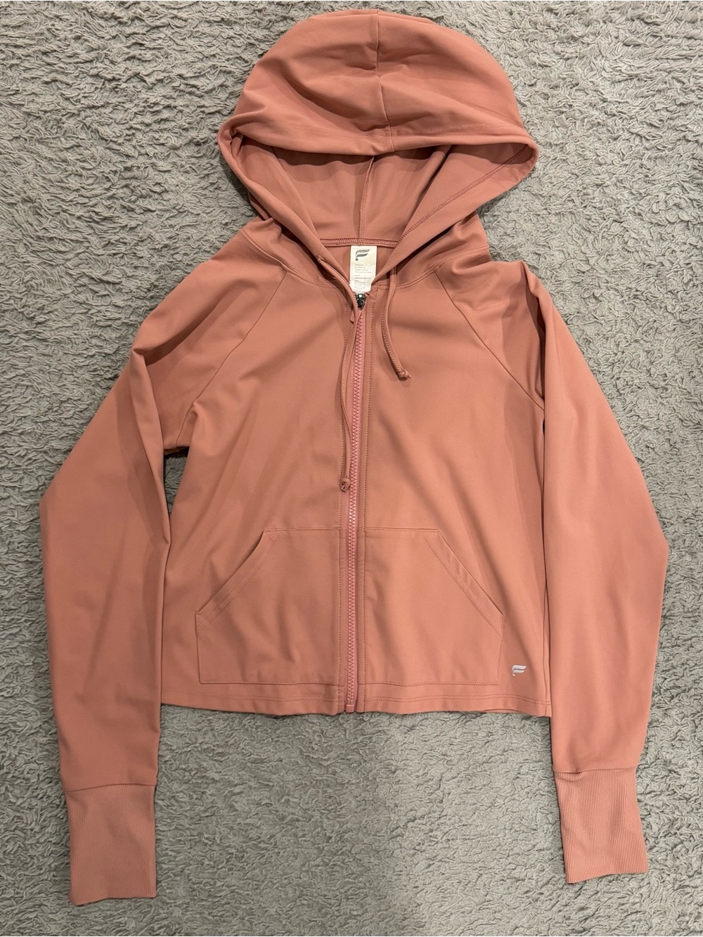Fabletics Rose Zip-Front Performance Hoodie Cropped size xs
